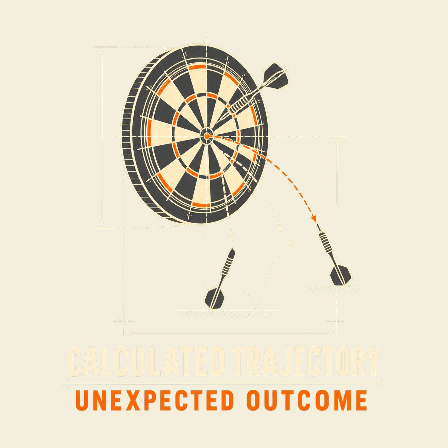 Calculated Trajectory Unexpected Outcome funny darts T-shirt artwork