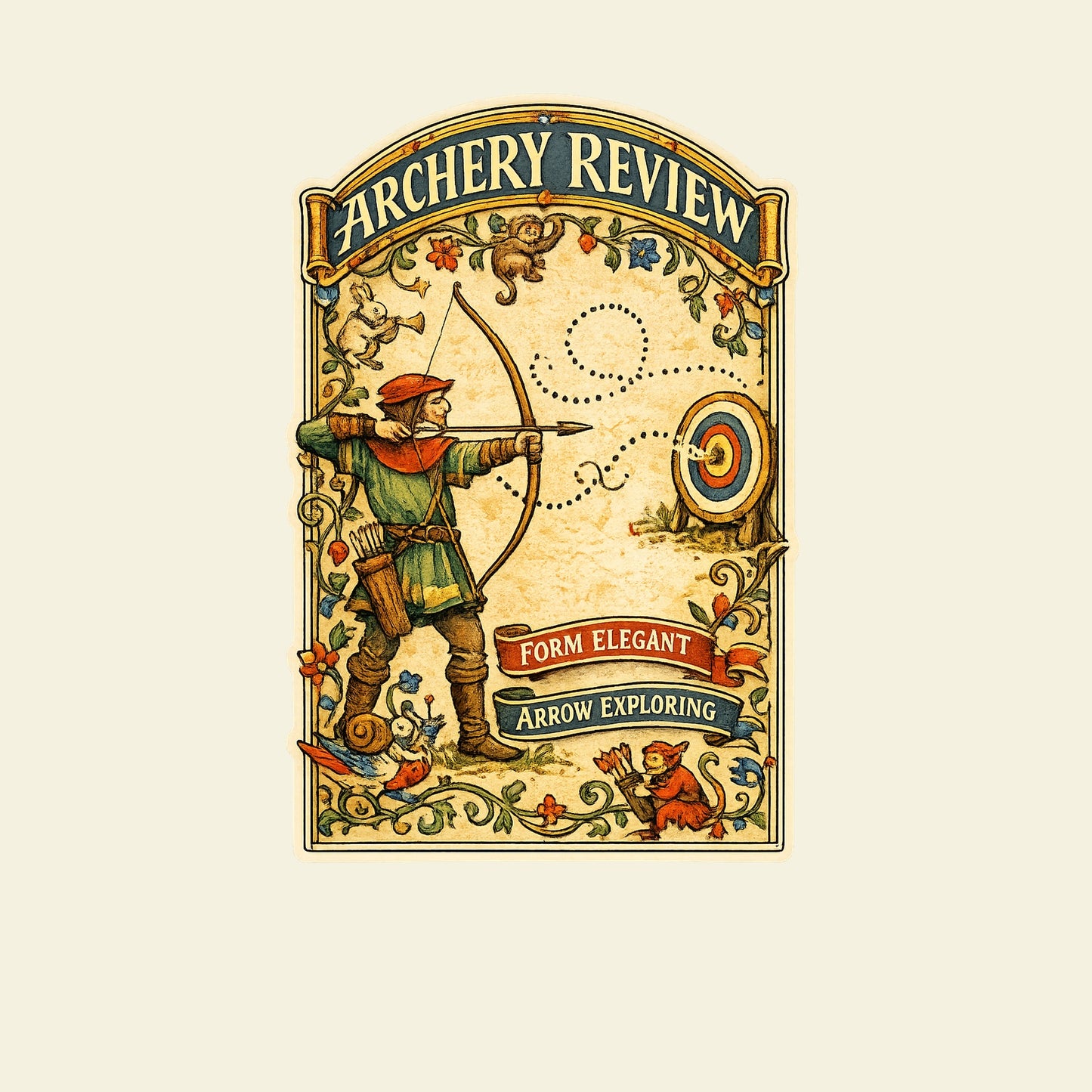 ARCHERY REVIEW FORM ELEGANT ARROW EXPLORING funny archery T-shirt artwork