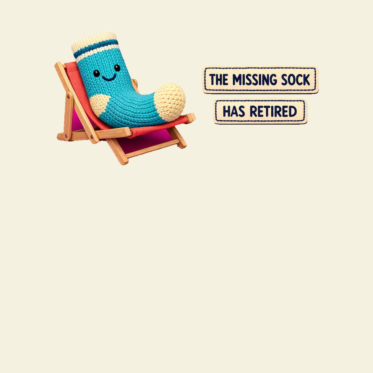 THE MISSING SOCK HAS RETIRED. funny laundry T-shirt artwork