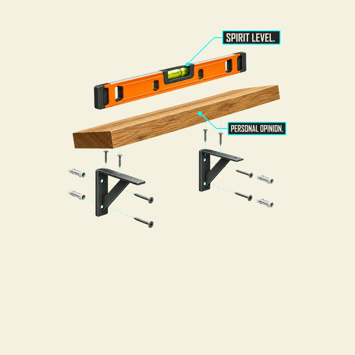 SPIRIT LEVEL. PERSONAL OPINION. funny DIY T-shirt artwork