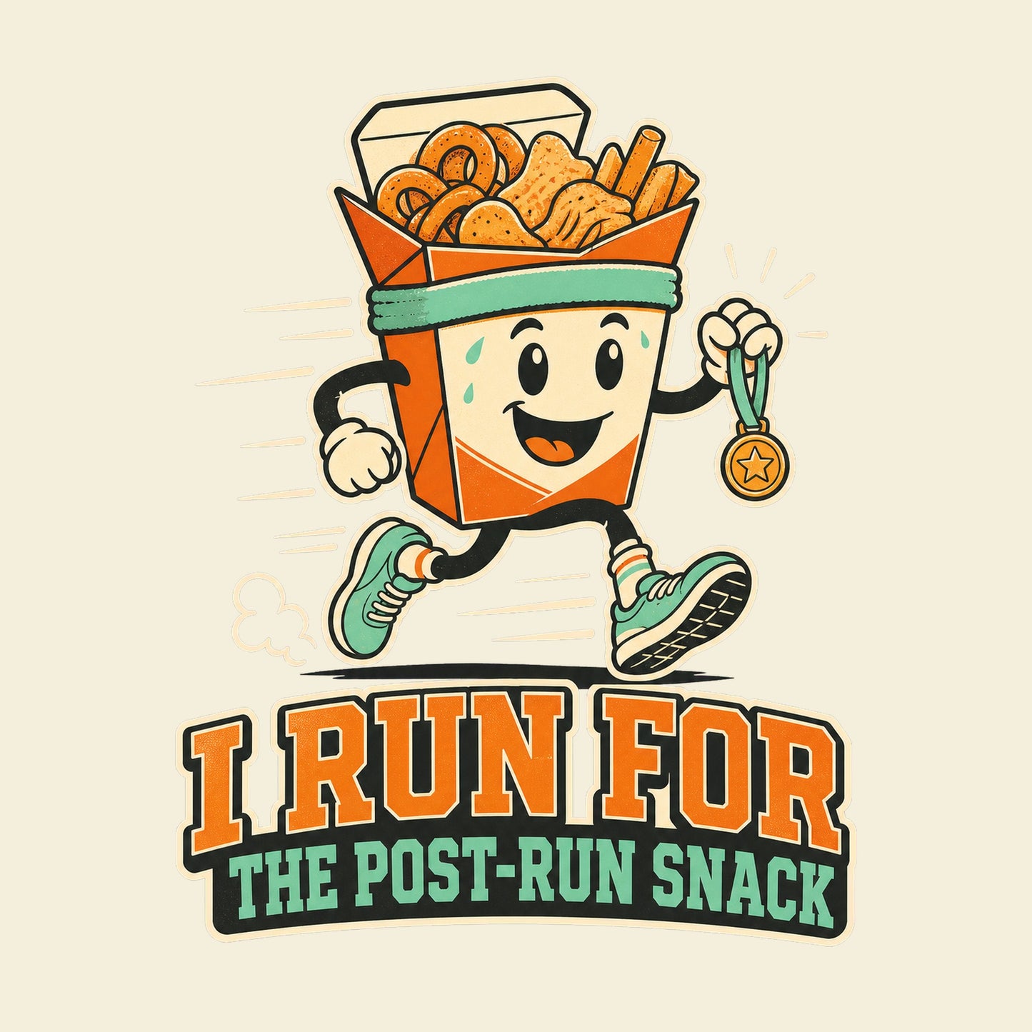I Run For The Post-Run Snack funny running T-shirt artwork