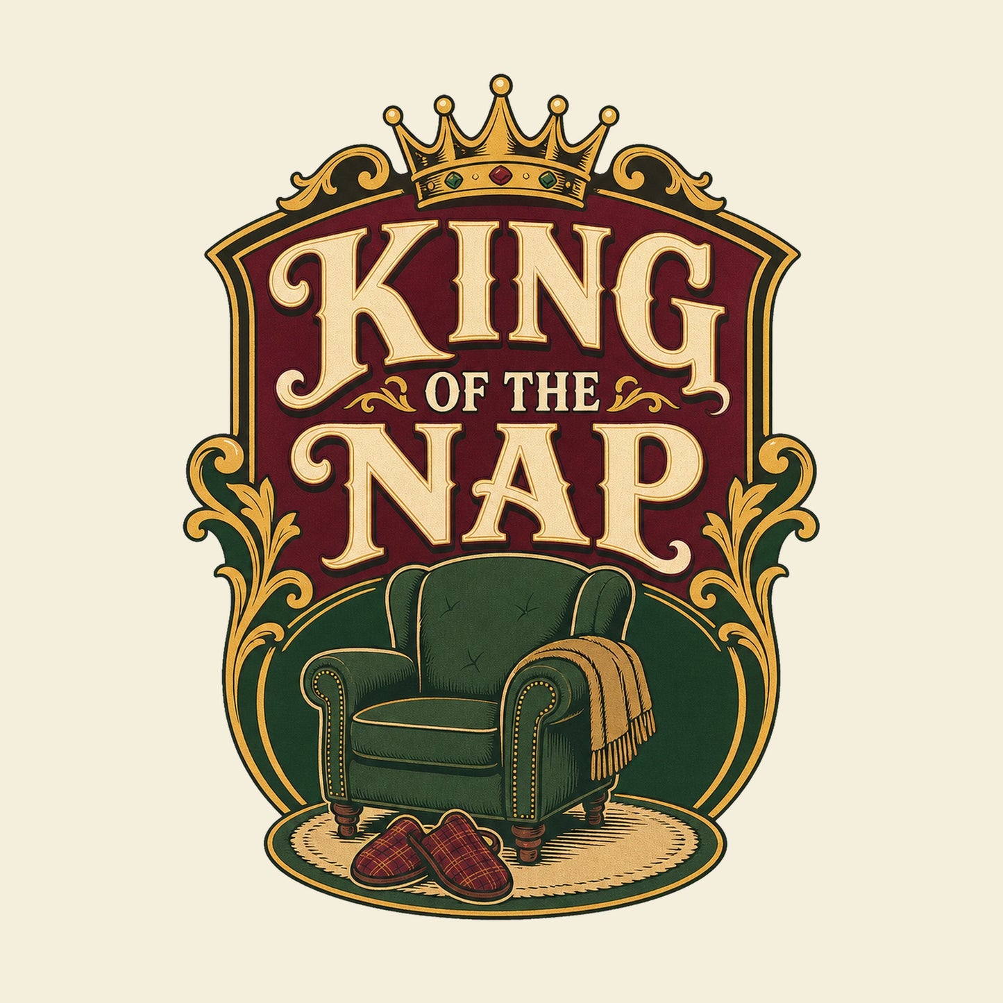 King Of The Nap funny dad T-shirt artwork