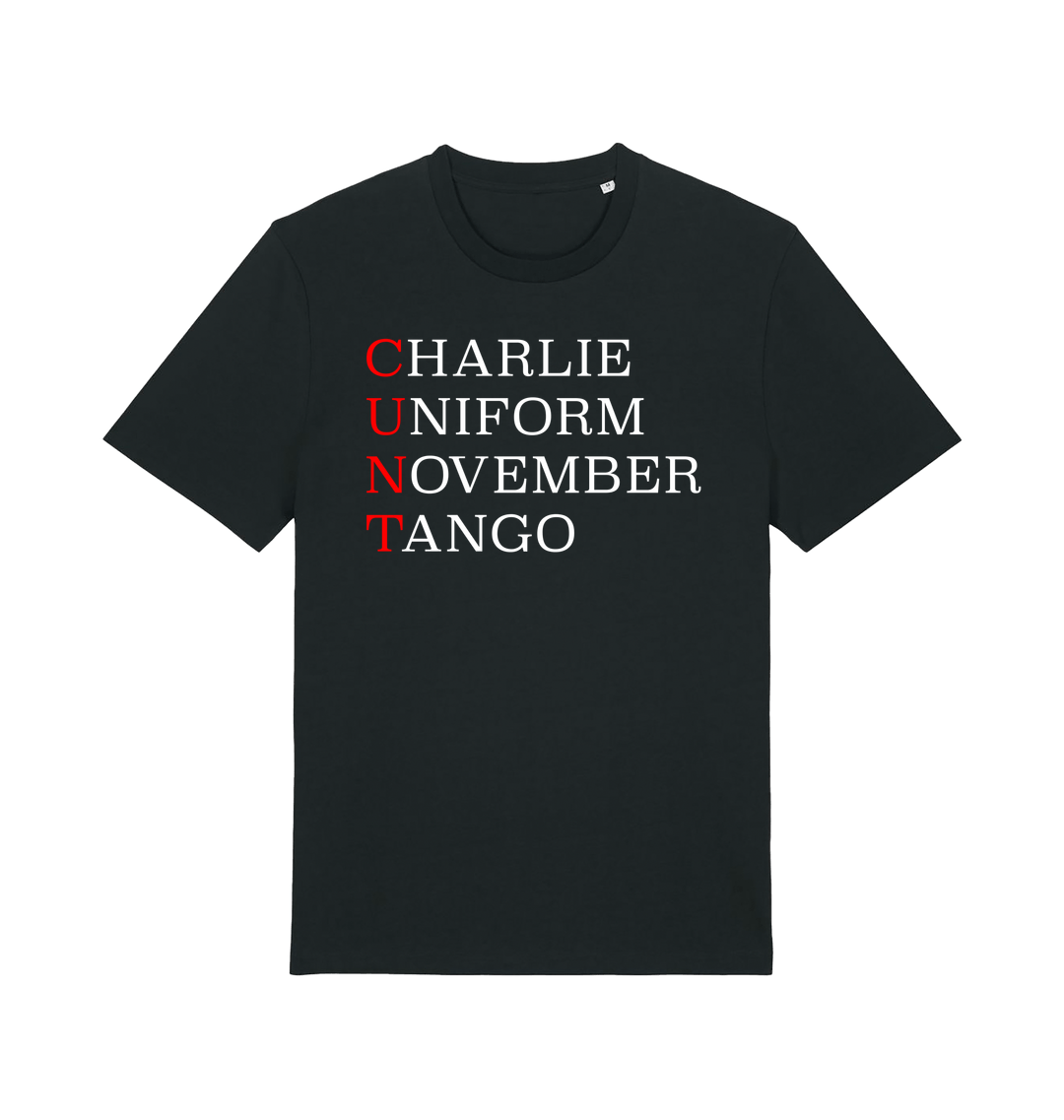 Black Printed T-shirt Front