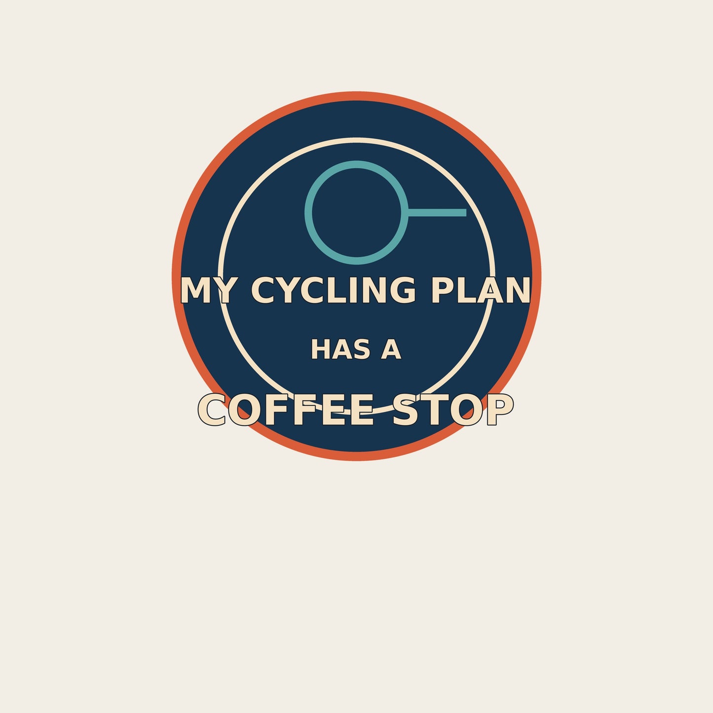 MY CYCLING PLAN HAS A COFFEE STOP funny cycling T-shirt artwork