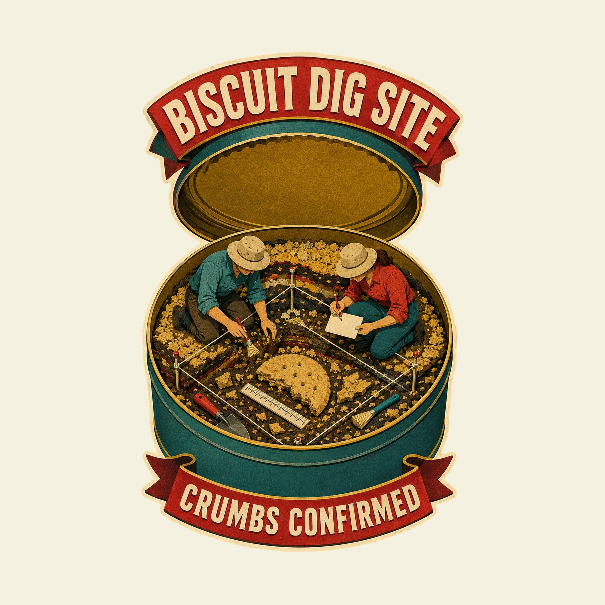 BISCUIT DIG SITE CRUMBS CONFIRMED funny biscuit T-shirt artwork