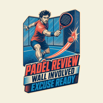 PADEL REVIEW WALL INVOLVED EXCUSE READY funny padel T-shirt artwork