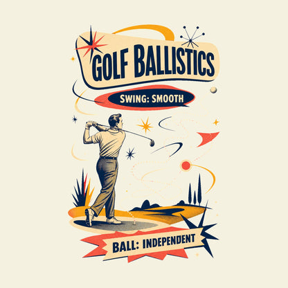 GOLF BALLISTICS SWING: SMOOTH BALL: INDEPENDENT funny golf T-shirt artwork
