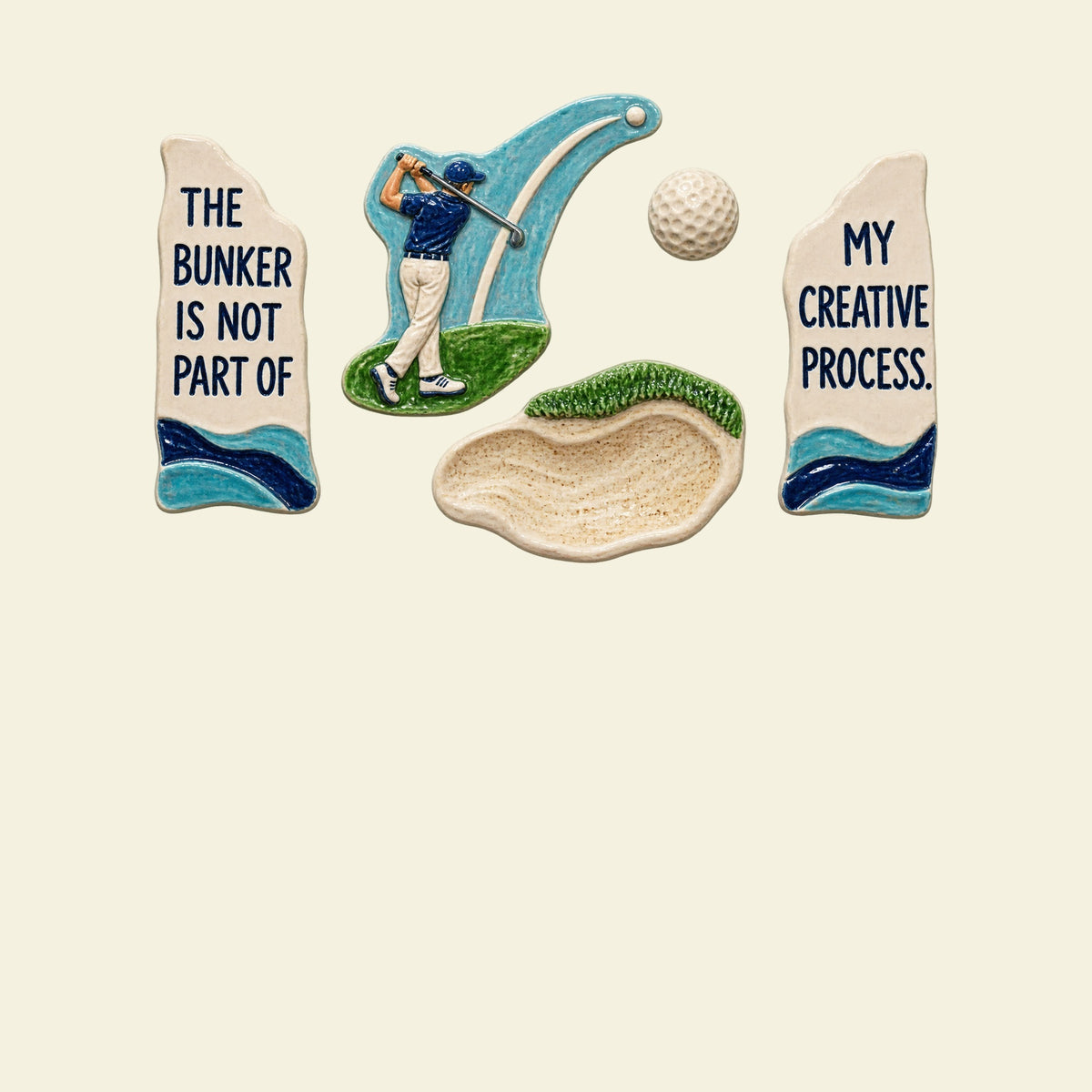 THE BUNKER IS NOT PART OF MY CREATIVE PROCESS. funny golf T-shirt artwork