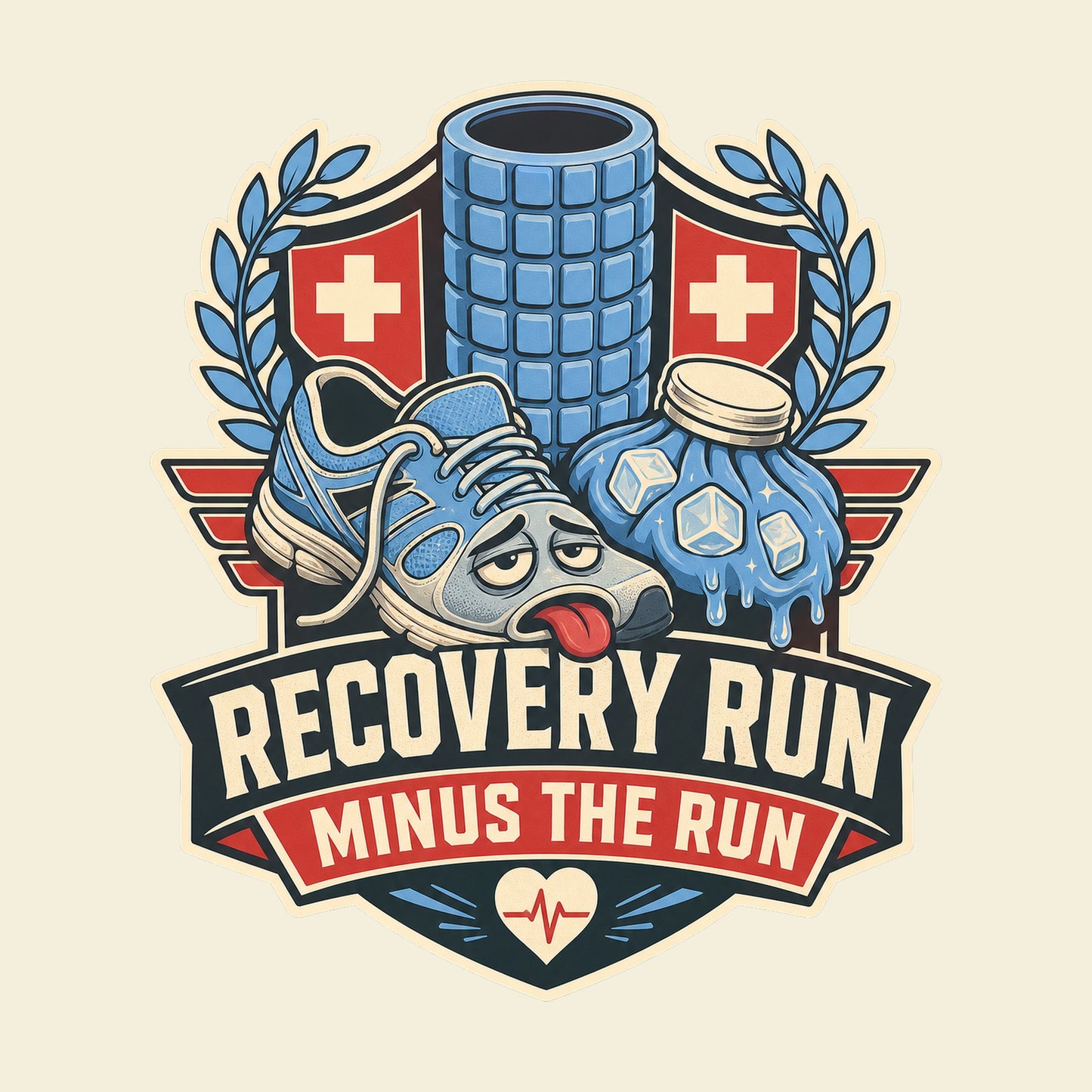 Recovery Run Minus The Run funny running T-shirt artwork