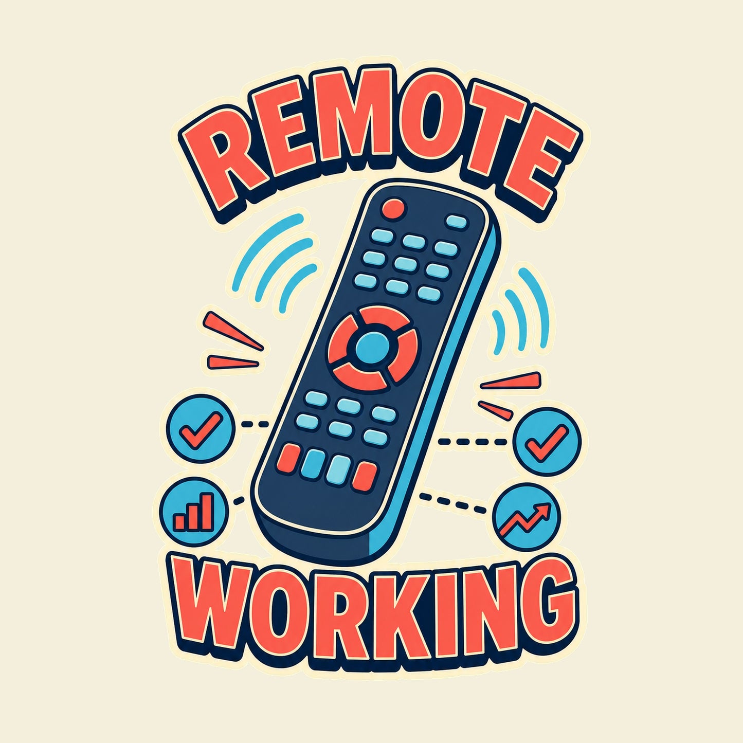 Remote Working funny office T-shirt artwork