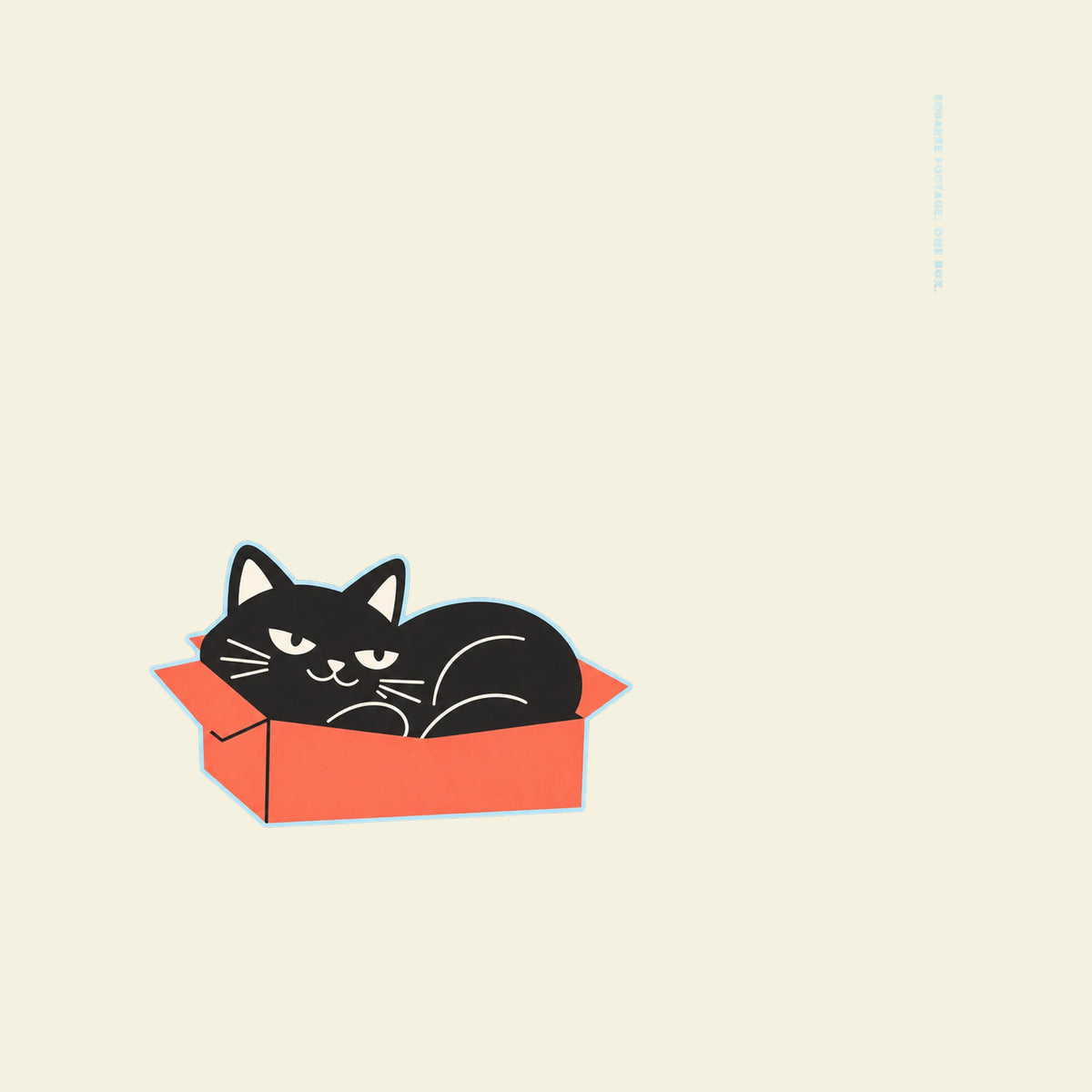 SQUARE FOOTAGE: ONE BOX funny cat T-shirt artwork