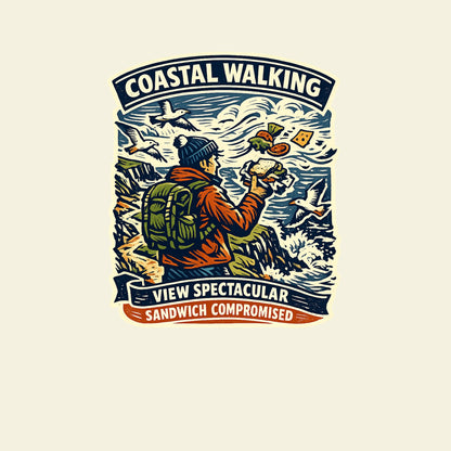 COASTAL WALKING VIEW SPECTACULAR SANDWICH COMPROMISED funny coastal walking T-shirt artwork