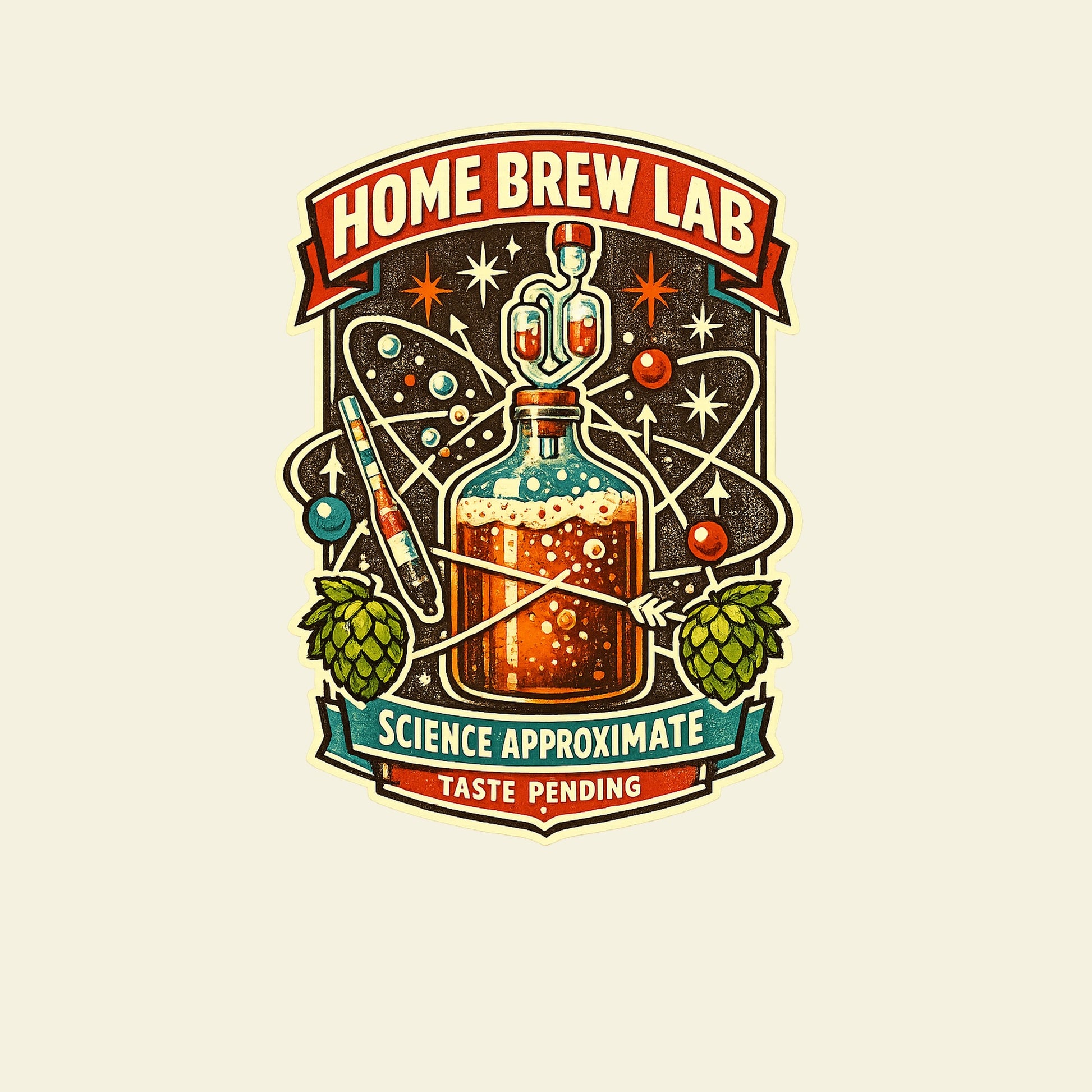 HOME BREW LAB SCIENCE APPROXIMATE TASTE PENDING funny home brewing T-shirt artwork