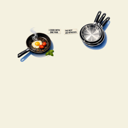 I COOK WITH ONE PAN. THE REST ARE WITNESSES. funny cooking T-shirt artwork