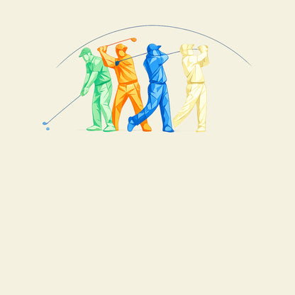 ONE SWING. MANY THOUGHTS. funny golf T-shirt artwork
