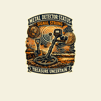 METAL DETECTOR STATUS SIGNAL STRONG TREASURE UNCERTAIN funny metal detecting T-shirt artwork