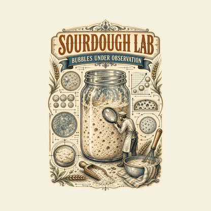 SOURDOUGH LAB BUBBLES UNDER OBSERVATION funny sourdough baking T-shirt artwork
