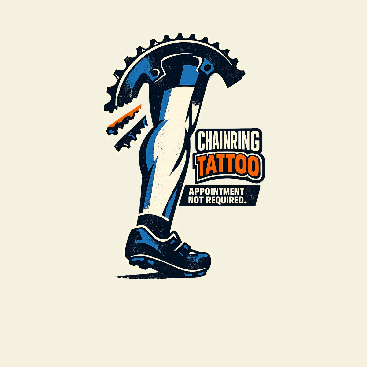 CHAINRING TATTOO. APPOINTMENT NOT REQUIRED. funny cycling T-shirt artwork