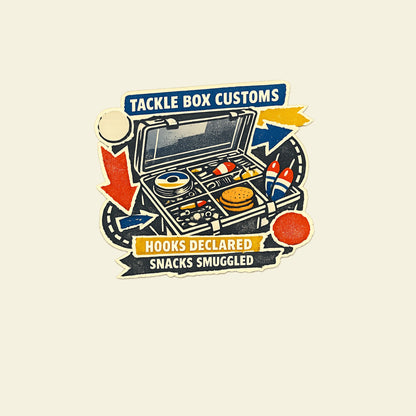 TACKLE BOX CUSTOMS HOOKS DECLARED SNACKS SMUGGLED funny fishing T-shirt artwork