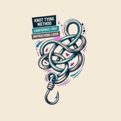 KNOT TYING METHOD CONFIDENCE FIRST INSTRUCTIONS LATER funny fishing T-shirt artwork