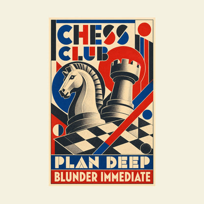 CHESS CLUB PLAN DEEP BLUNDER IMMEDIATE funny chess T-shirt artwork