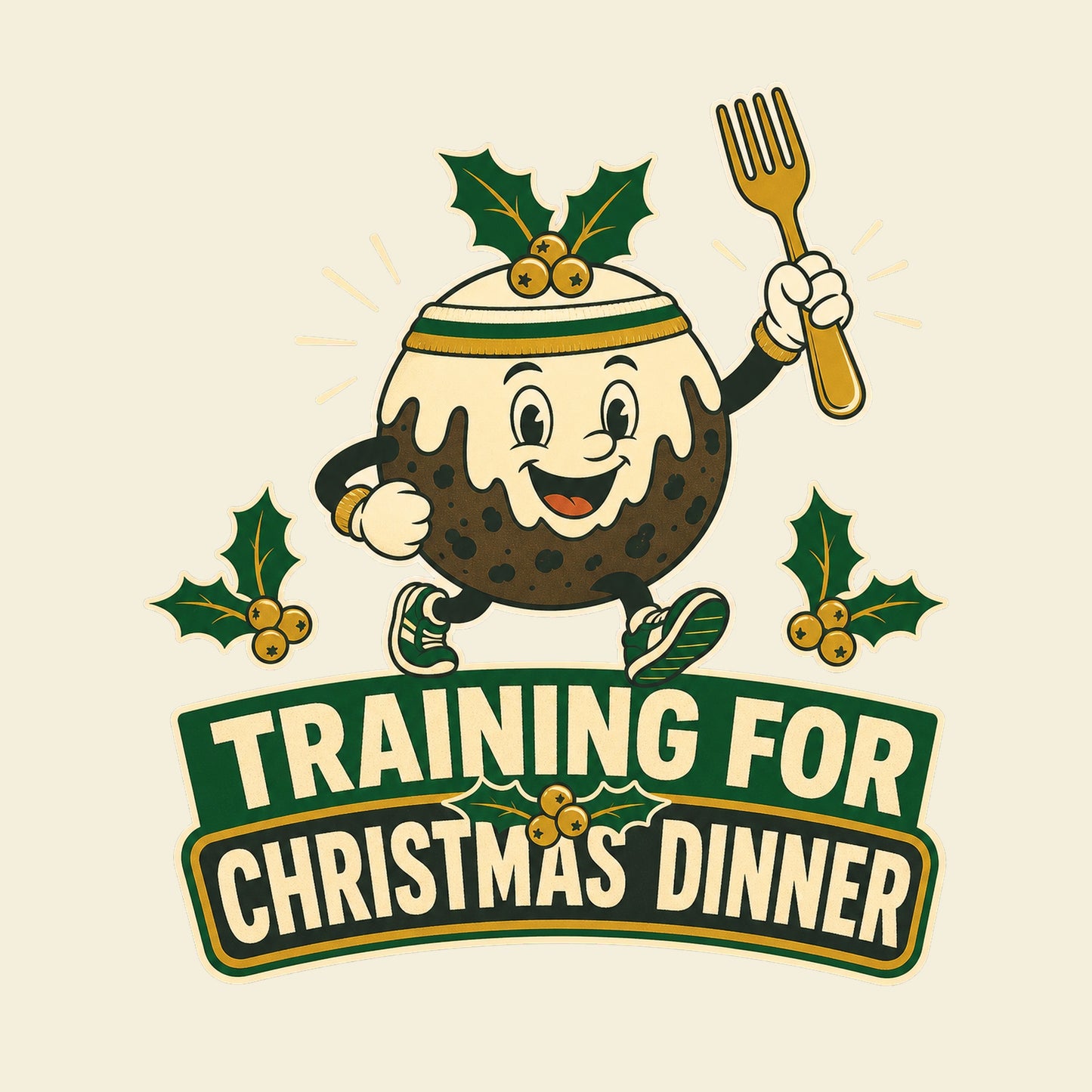 Training For Christmas Dinner funny Christmas T-shirt artwork