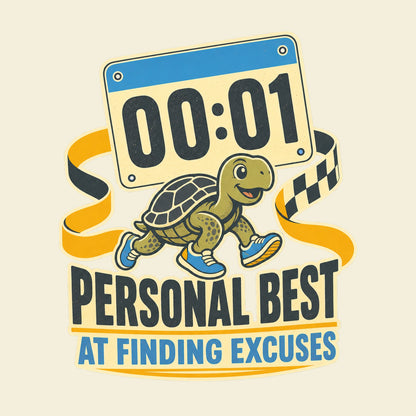 Personal Best At Finding Excuses funny running T-shirt artwork